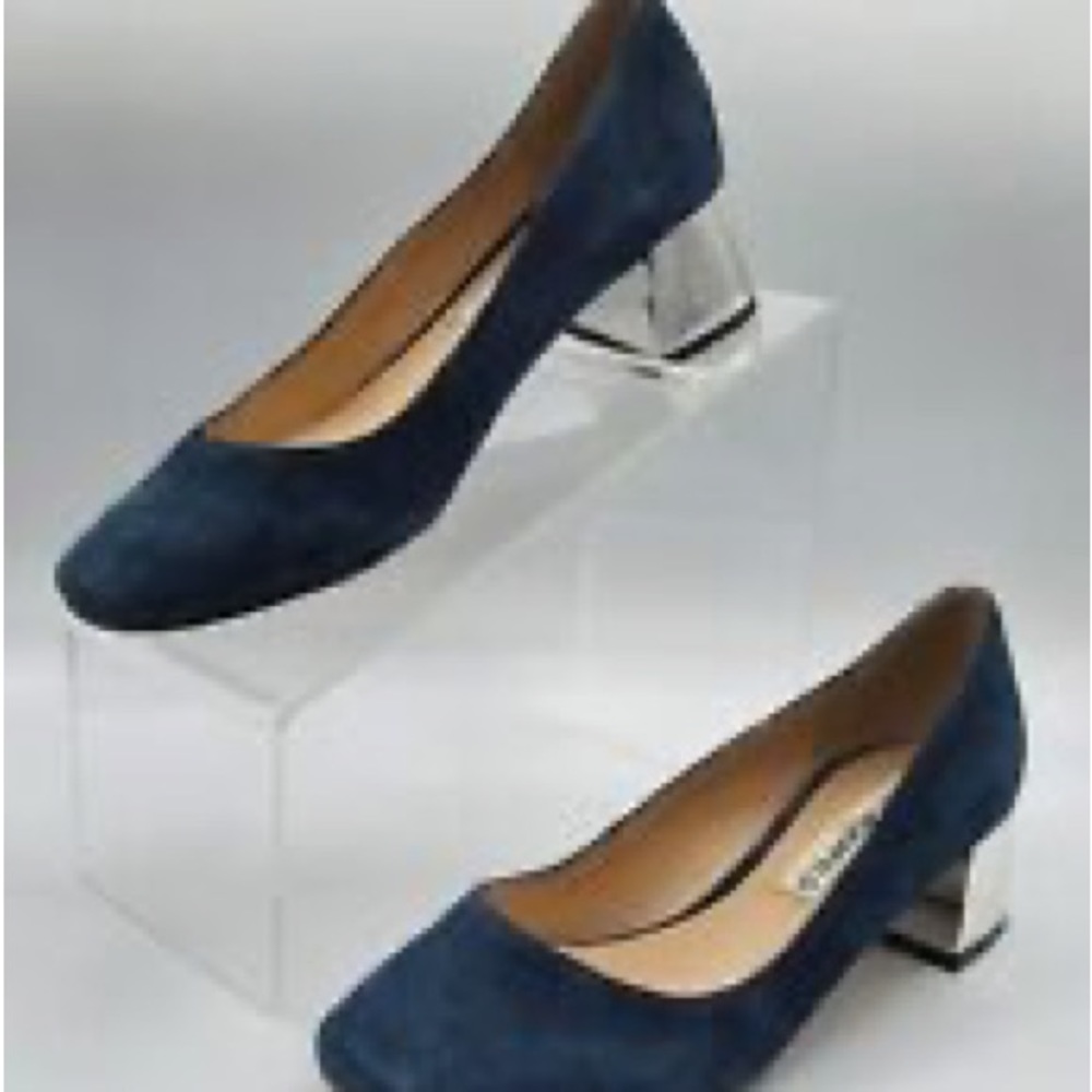Karl Lagerfeld Navy Velvet Now Block Heel Loafers US size 7